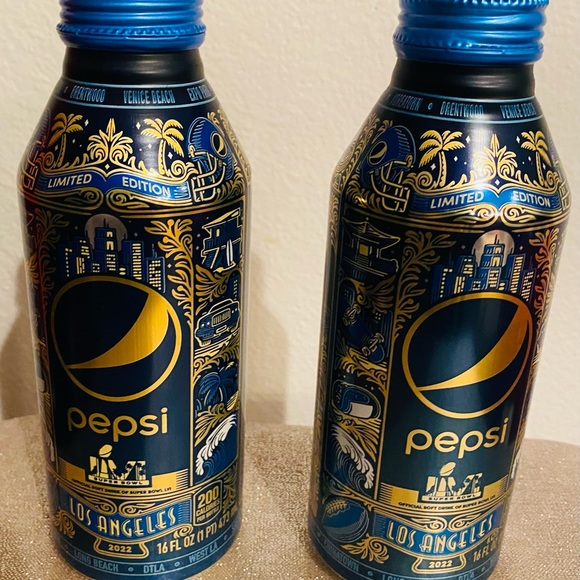 Pepsi 2 limited Edition Aluminum Bottles 2022 Super Bowl LVI unopened new - Picture 2 of 9